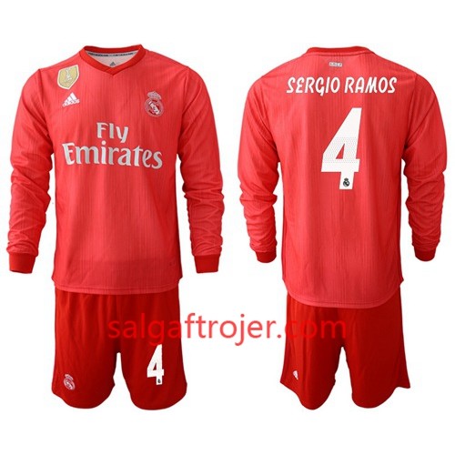 Real Madrid Fodboldtrøjer Sergio Ramos 4 Børn 3. sæt 2018/19 Langærmet Real Madrid Fodboldtrøjer Sergio Ramos 4 Børn 3. sæt 2018/19 Langærmet